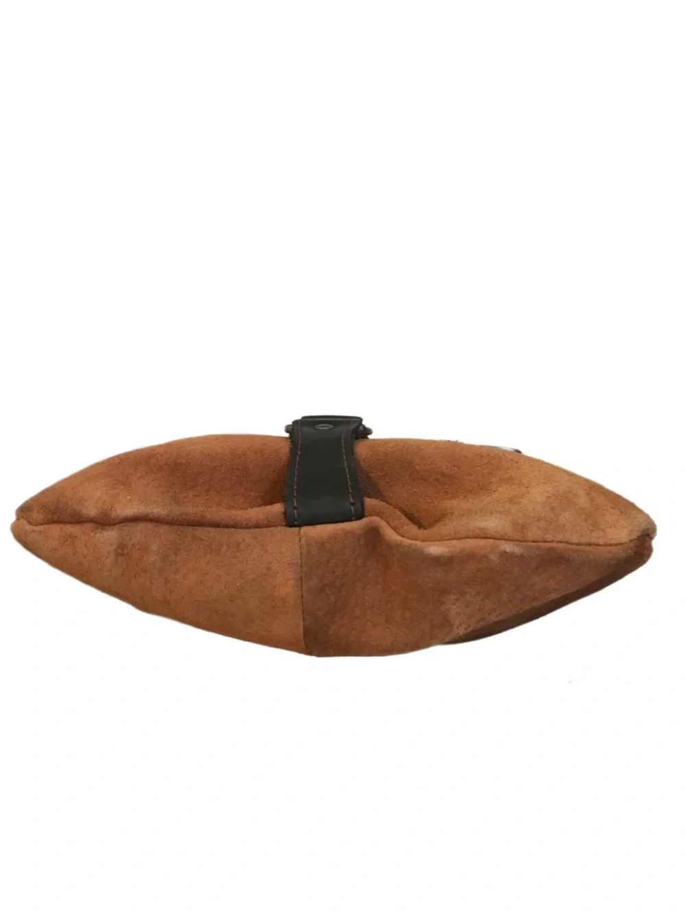 EL CEIBO HANDCRAFTED TAN SUEDE AND BLACK LEATHER CROSSBODY MESSENGER BAG